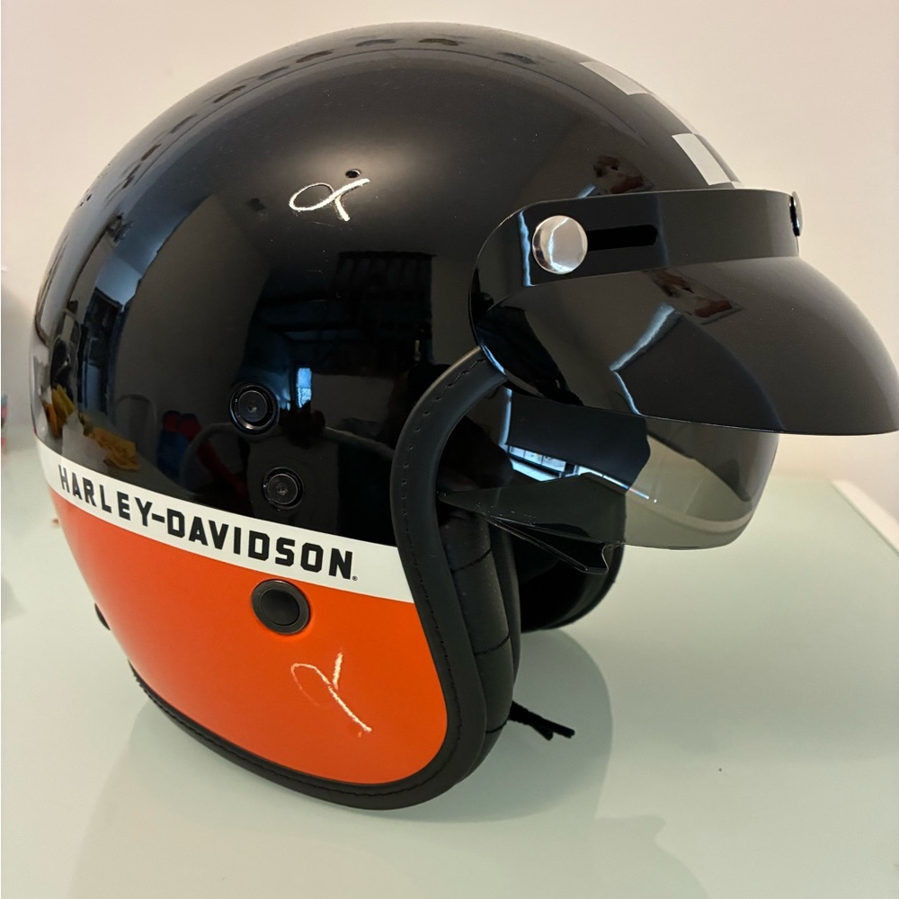 Harley-Davidson Black and Orange Visor Helmet